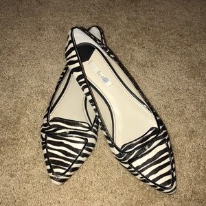 Boden REAL LEATHER zebra flats